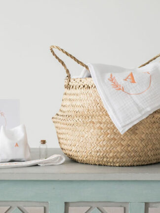 Trusou botez personalizat elegant materiale naturale